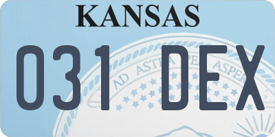 KS license plate 031DEX
