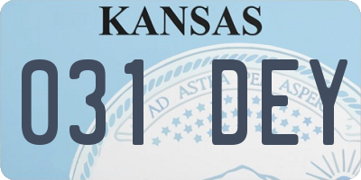 KS license plate 031DEY
