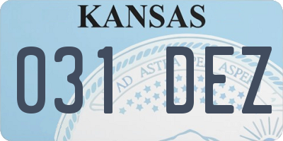 KS license plate 031DEZ