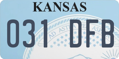 KS license plate 031DFB