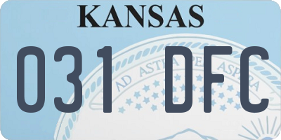 KS license plate 031DFC