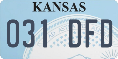 KS license plate 031DFD