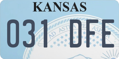 KS license plate 031DFE