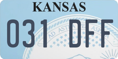 KS license plate 031DFF