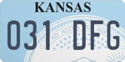 KS license plate 031DFG