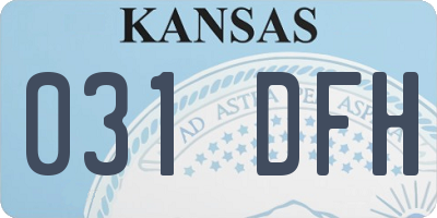 KS license plate 031DFH