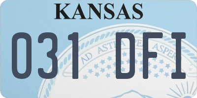 KS license plate 031DFI