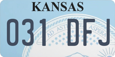 KS license plate 031DFJ