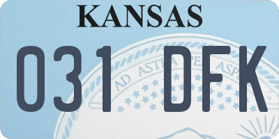 KS license plate 031DFK