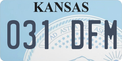 KS license plate 031DFM