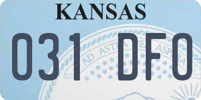 KS license plate 031DFO