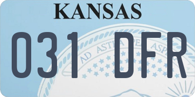 KS license plate 031DFR