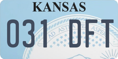 KS license plate 031DFT