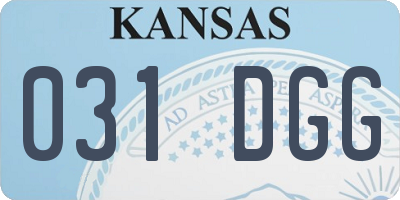 KS license plate 031DGG