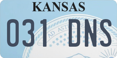 KS license plate 031DNS