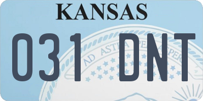 KS license plate 031DNT