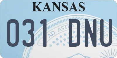 KS license plate 031DNU