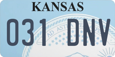 KS license plate 031DNV