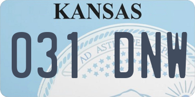 KS license plate 031DNW