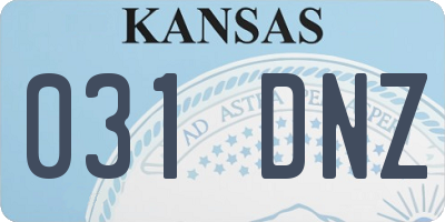 KS license plate 031DNZ