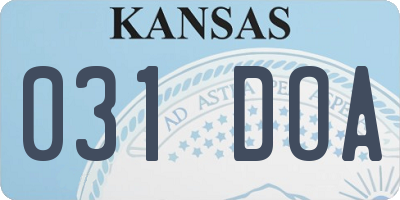 KS license plate 031DOA