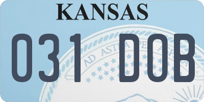 KS license plate 031DOB