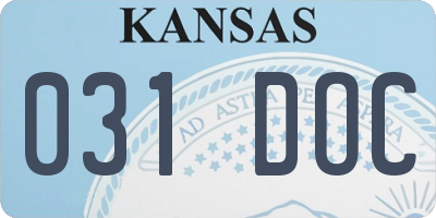 KS license plate 031DOC
