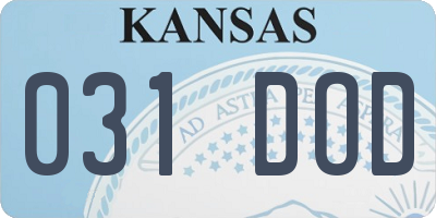 KS license plate 031DOD