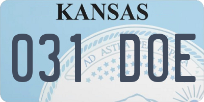 KS license plate 031DOE