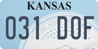 KS license plate 031DOF