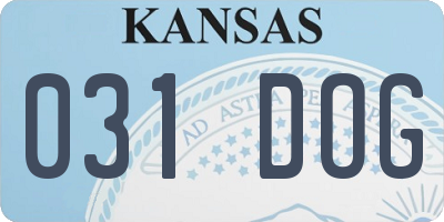 KS license plate 031DOG