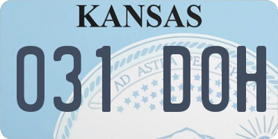 KS license plate 031DOH