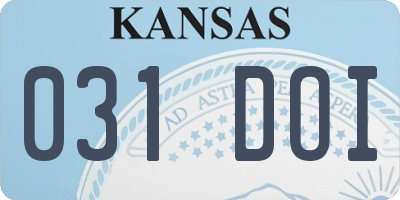 KS license plate 031DOI