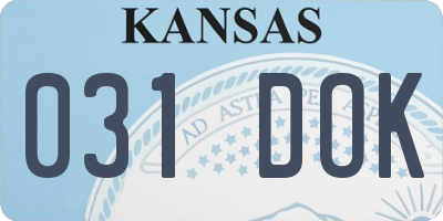 KS license plate 031DOK