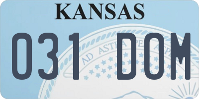 KS license plate 031DOM