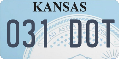 KS license plate 031DOT