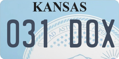KS license plate 031DOX