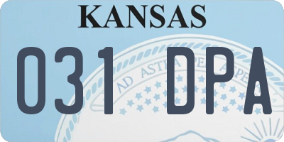 KS license plate 031DPA