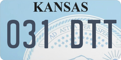 KS license plate 031DTT