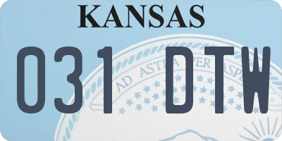 KS license plate 031DTW