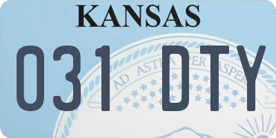 KS license plate 031DTY