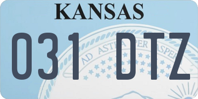 KS license plate 031DTZ