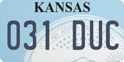 KS license plate 031DUC