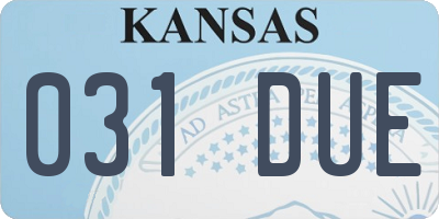 KS license plate 031DUE
