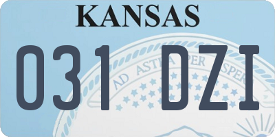 KS license plate 031DZI