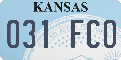 KS license plate 031FCO