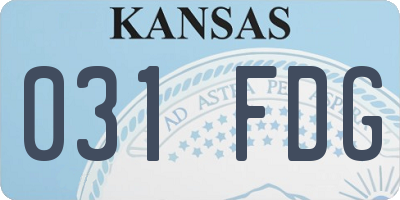 KS license plate 031FDG