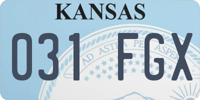 KS license plate 031FGX