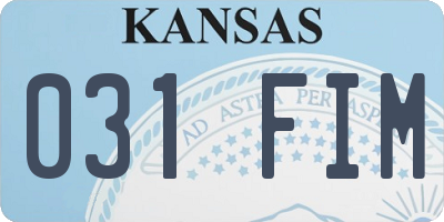 KS license plate 031FIM
