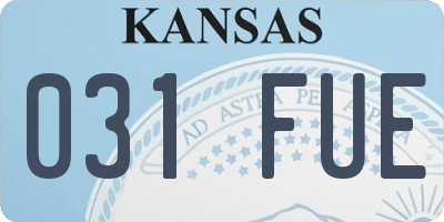 KS license plate 031FUE